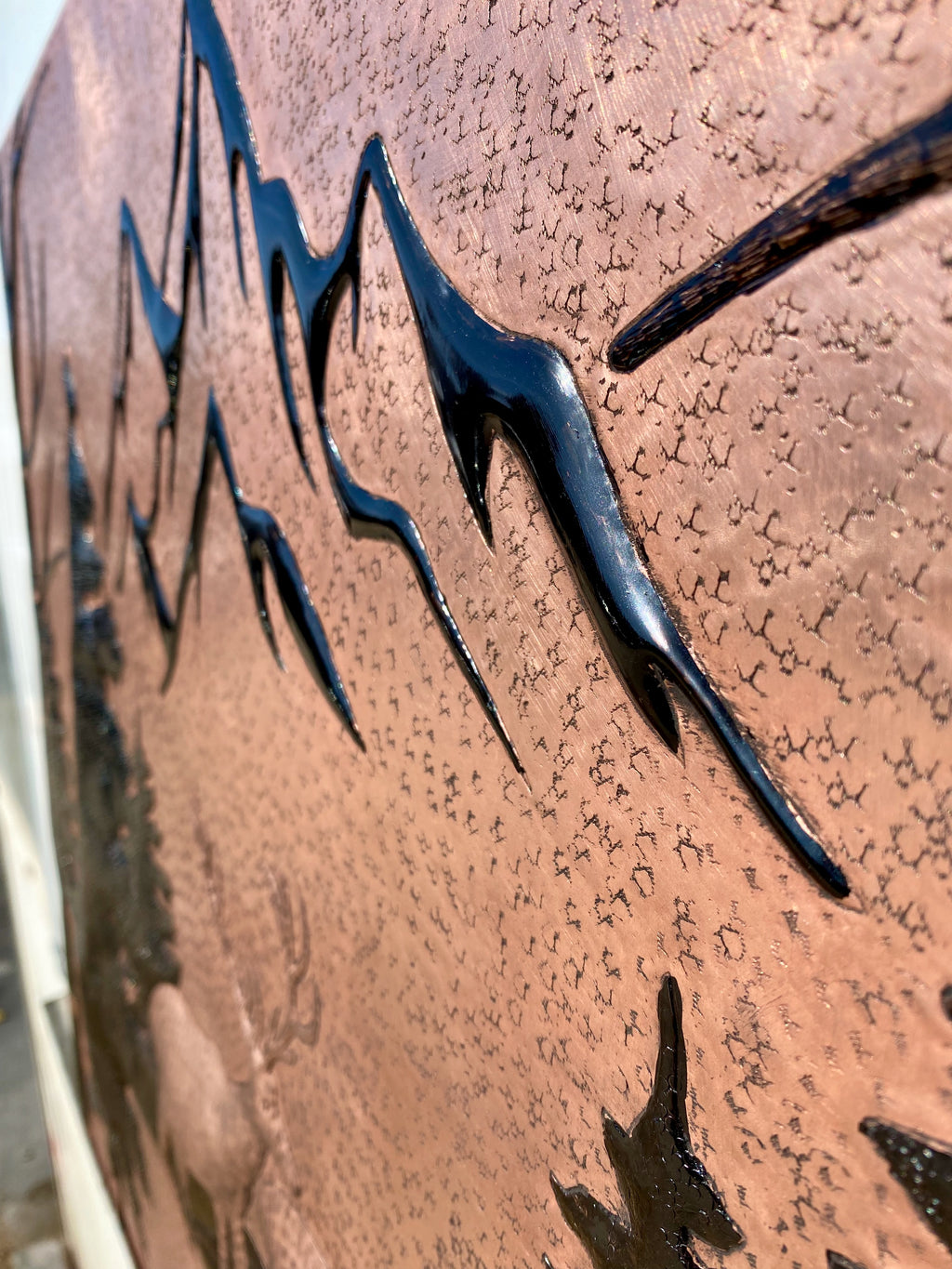 Mountain Deer Copper Stove Backsplash Panel
