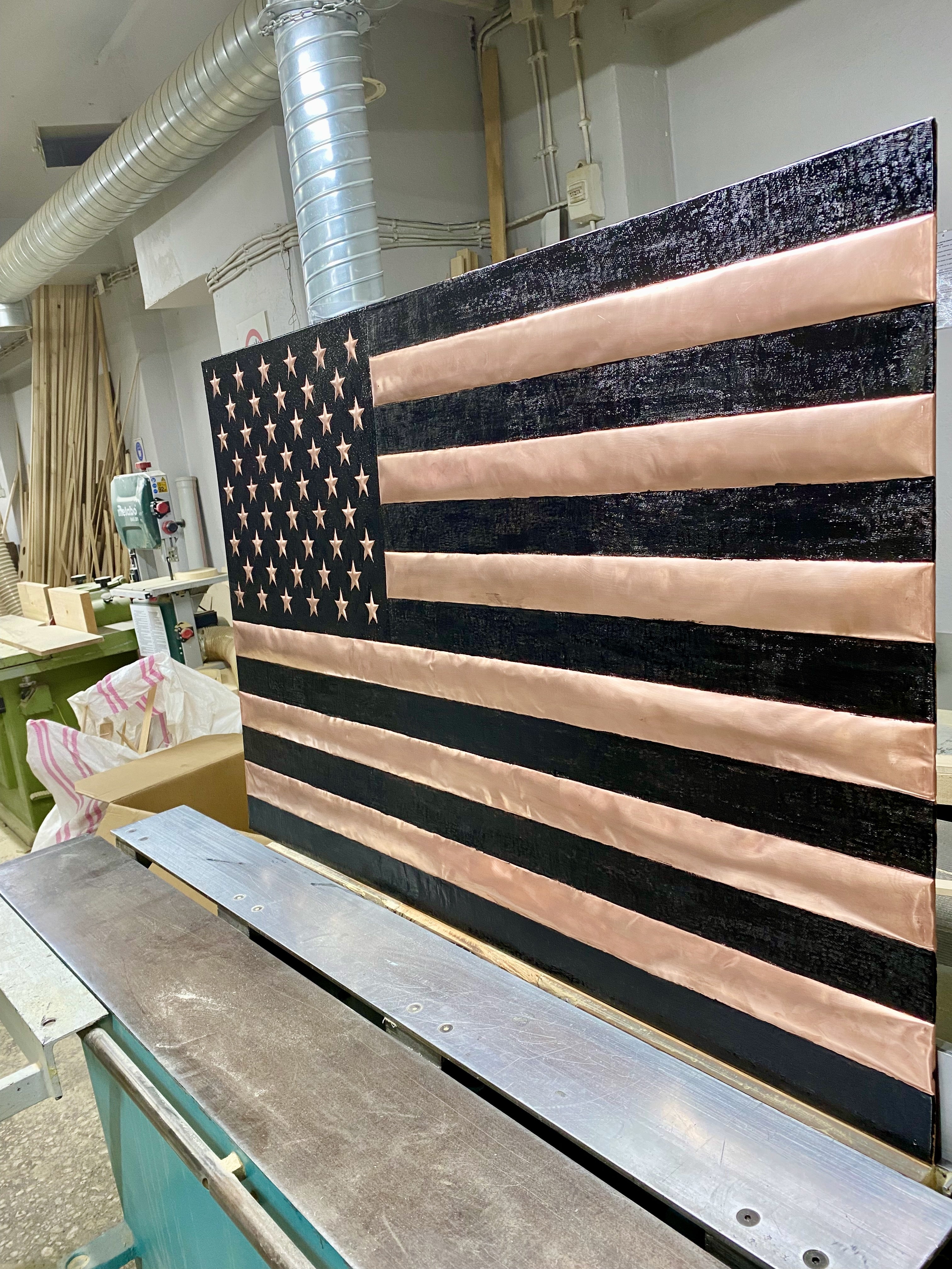 American Flag Copper Stove Backsplash Panel