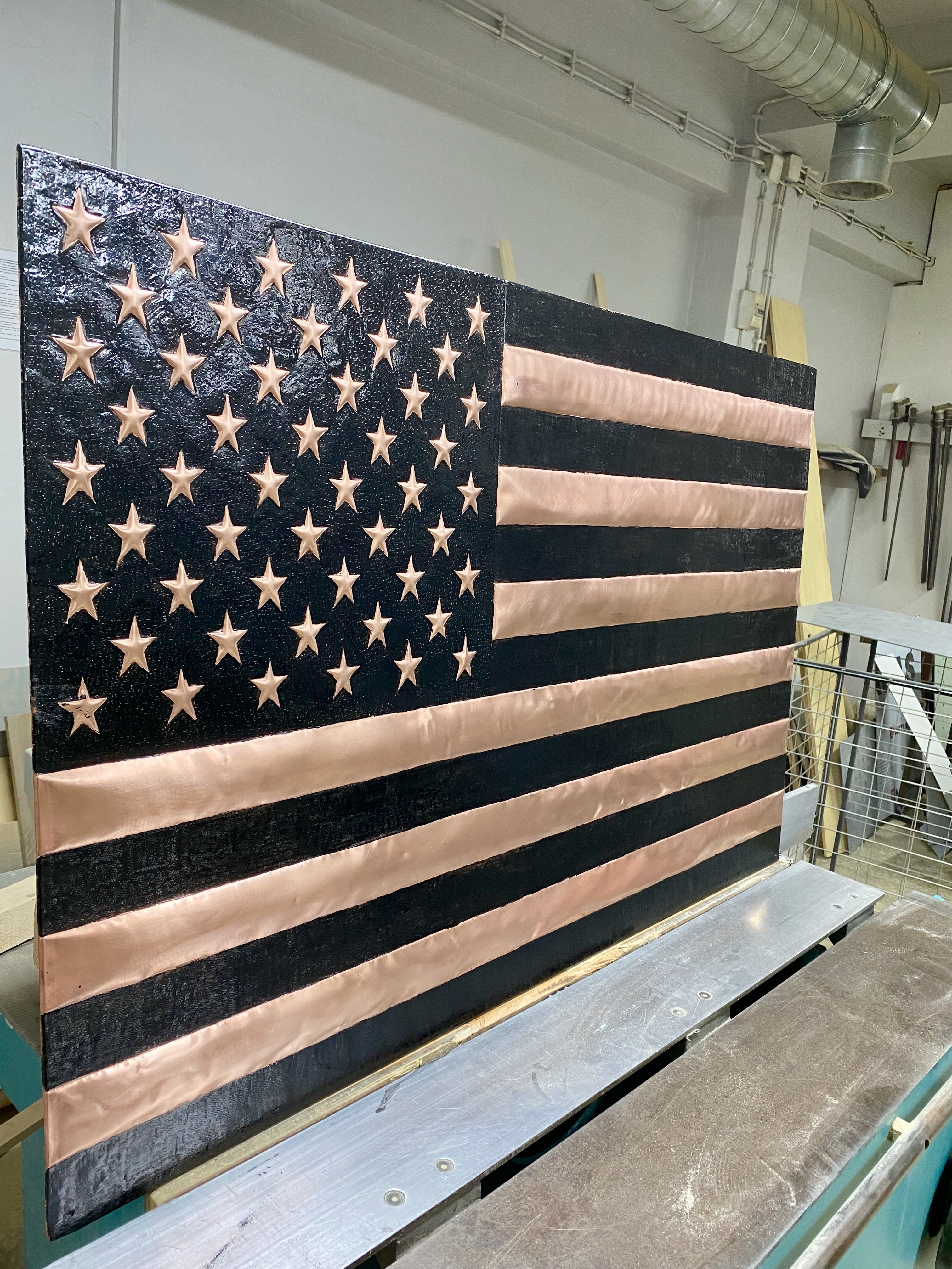 American Flag Copper Stove Backsplash Panel