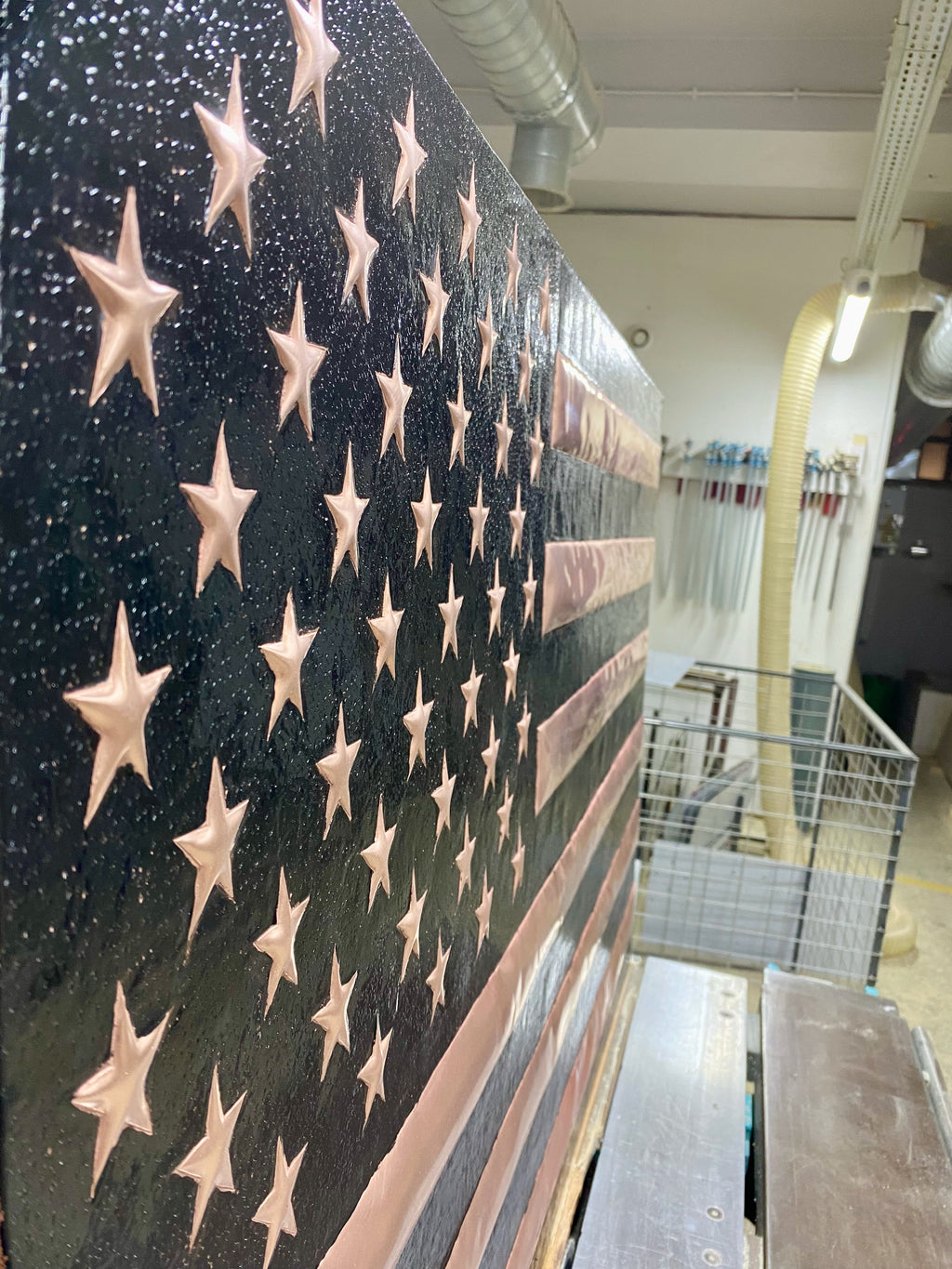 American Flag Copper Stove Backsplash Panel