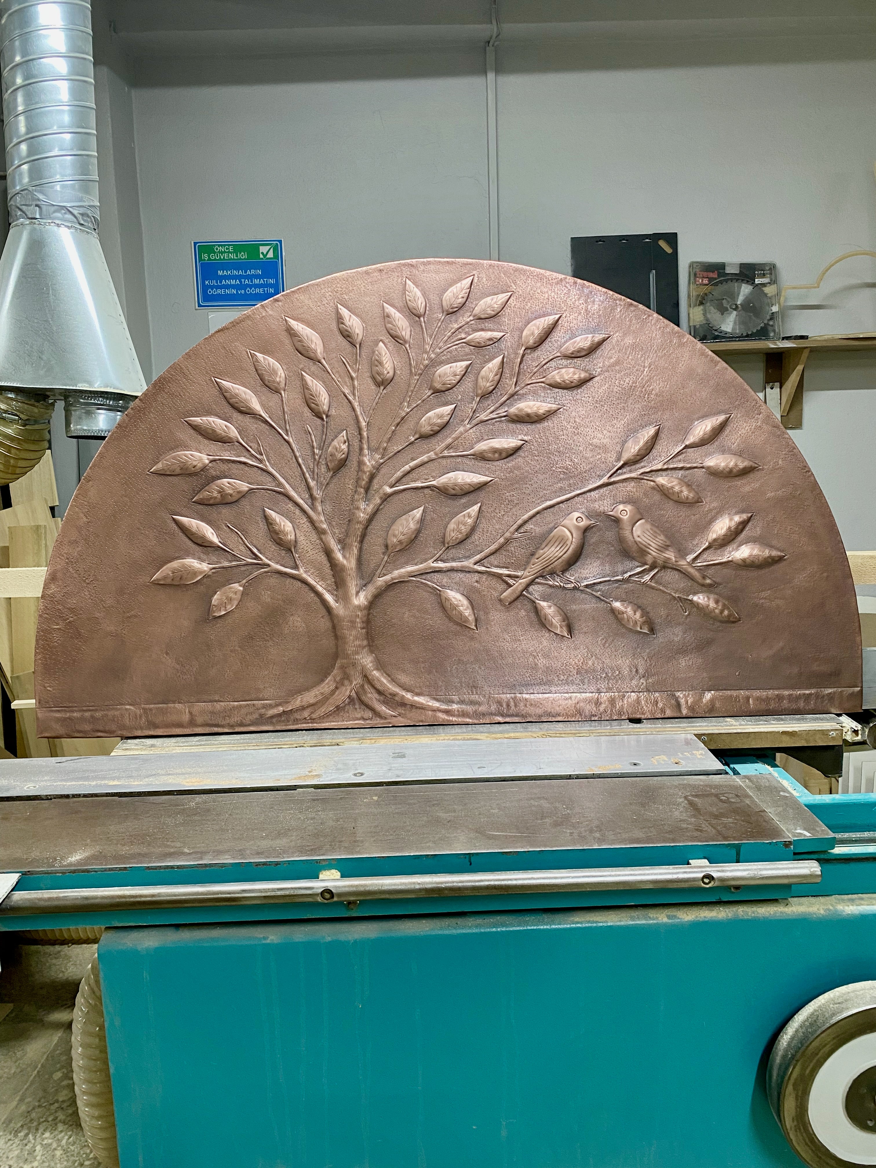 Arched Tree of Life Copper Panel – Handmade Relief for Fireplace Mantels, Door Transoms & Feature Walls (Custom Size)