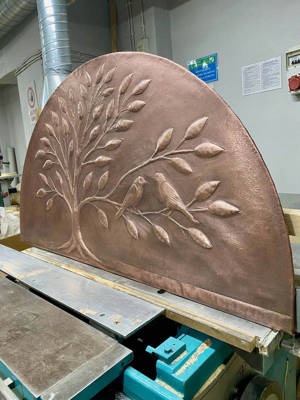Arched Tree of Life Copper Panel – Handmade Relief for Fireplace Mantels, Door Transoms & Feature Walls (Custom Size)