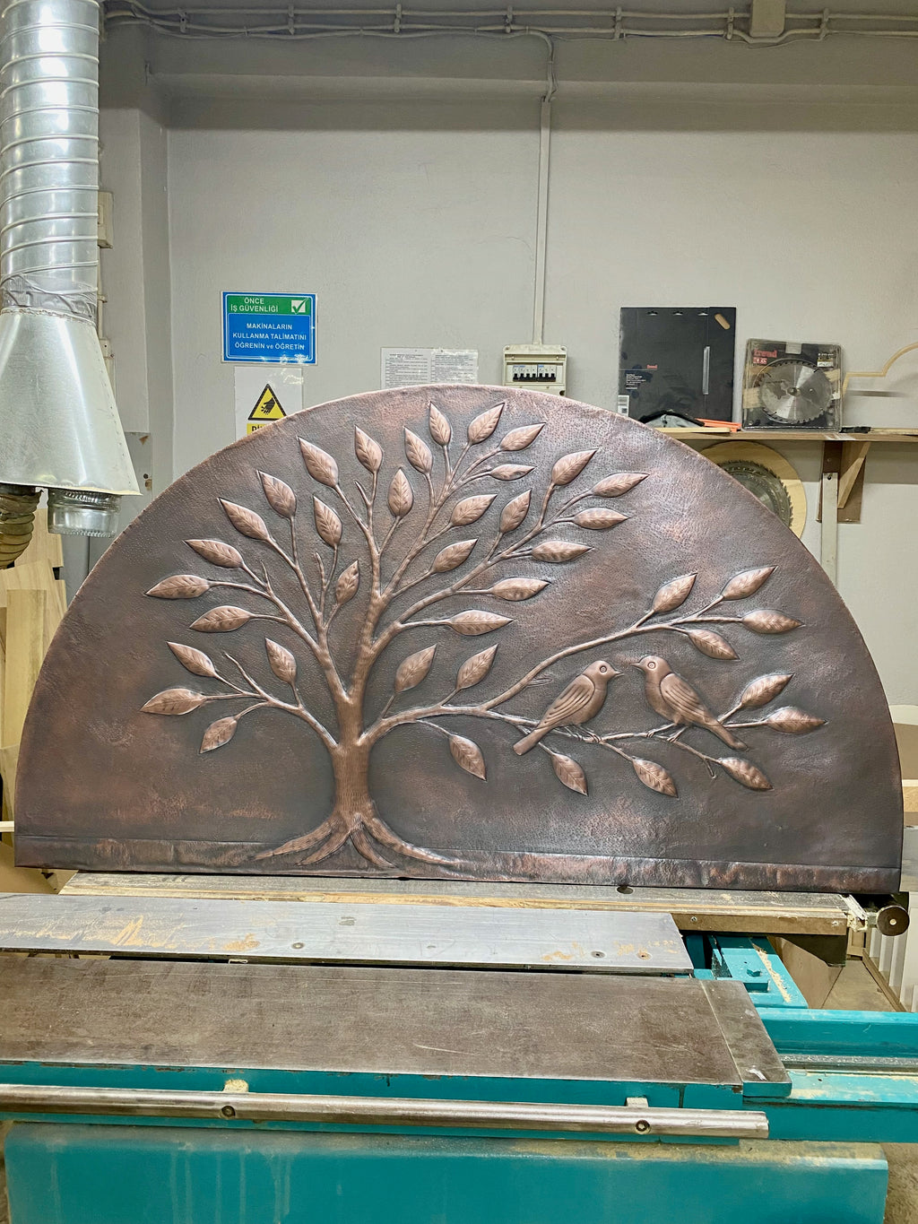 Arched Tree of Life Copper Panel – Handmade Relief for Fireplace Mantels, Door Transoms & Feature Walls (Custom Size)