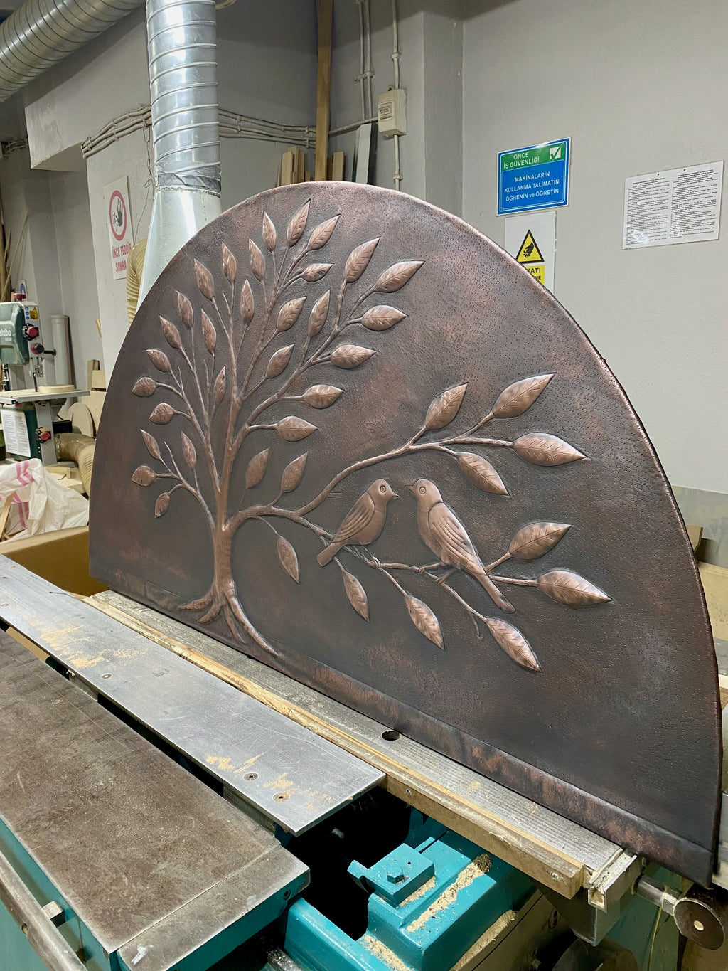 Arched Tree of Life Copper Panel – Handmade Relief for Fireplace Mantels, Door Transoms & Feature Walls (Custom Size)