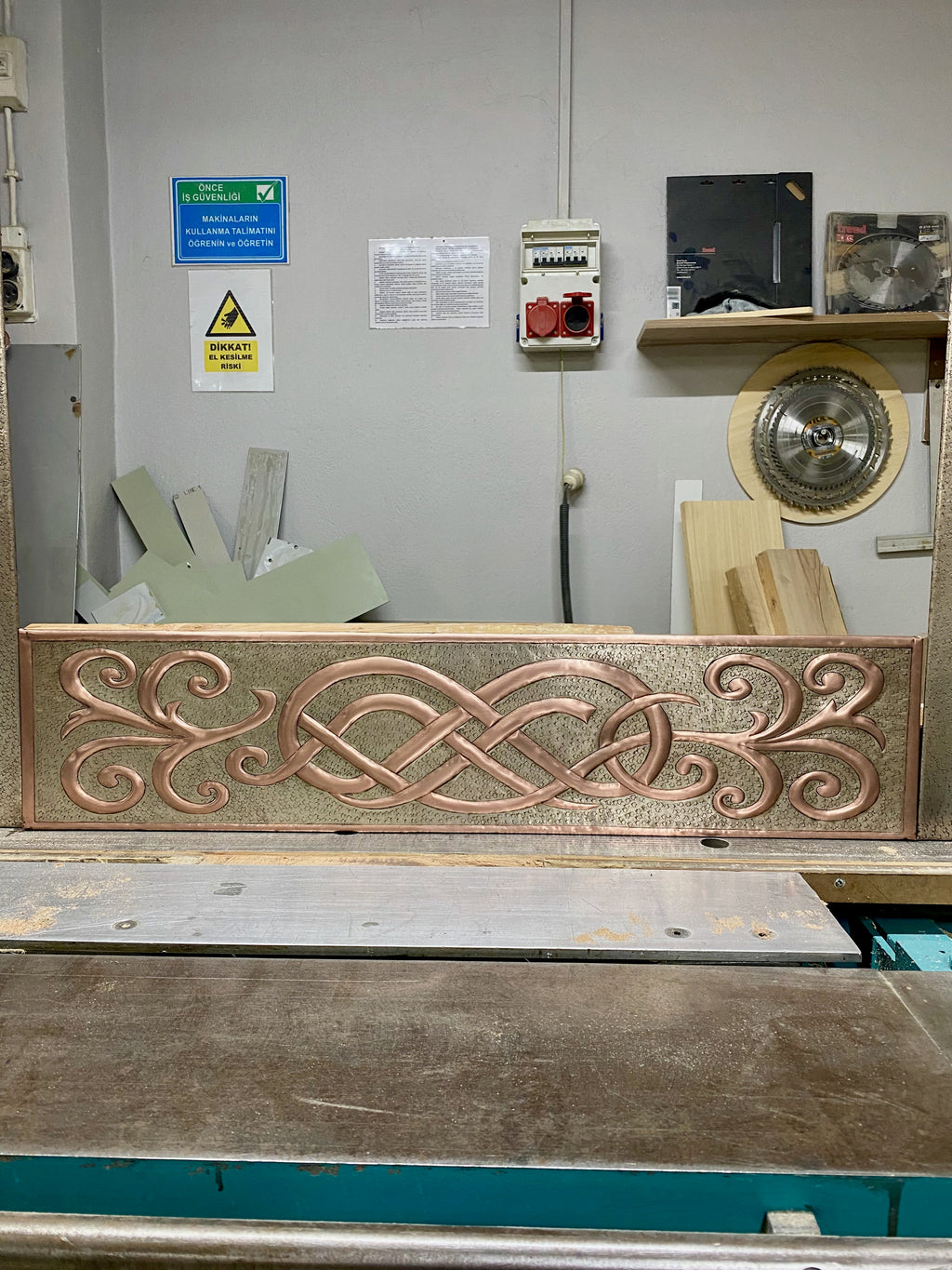 Custom Copper Range Hood Apron Panel Set (Front + Side Panels)