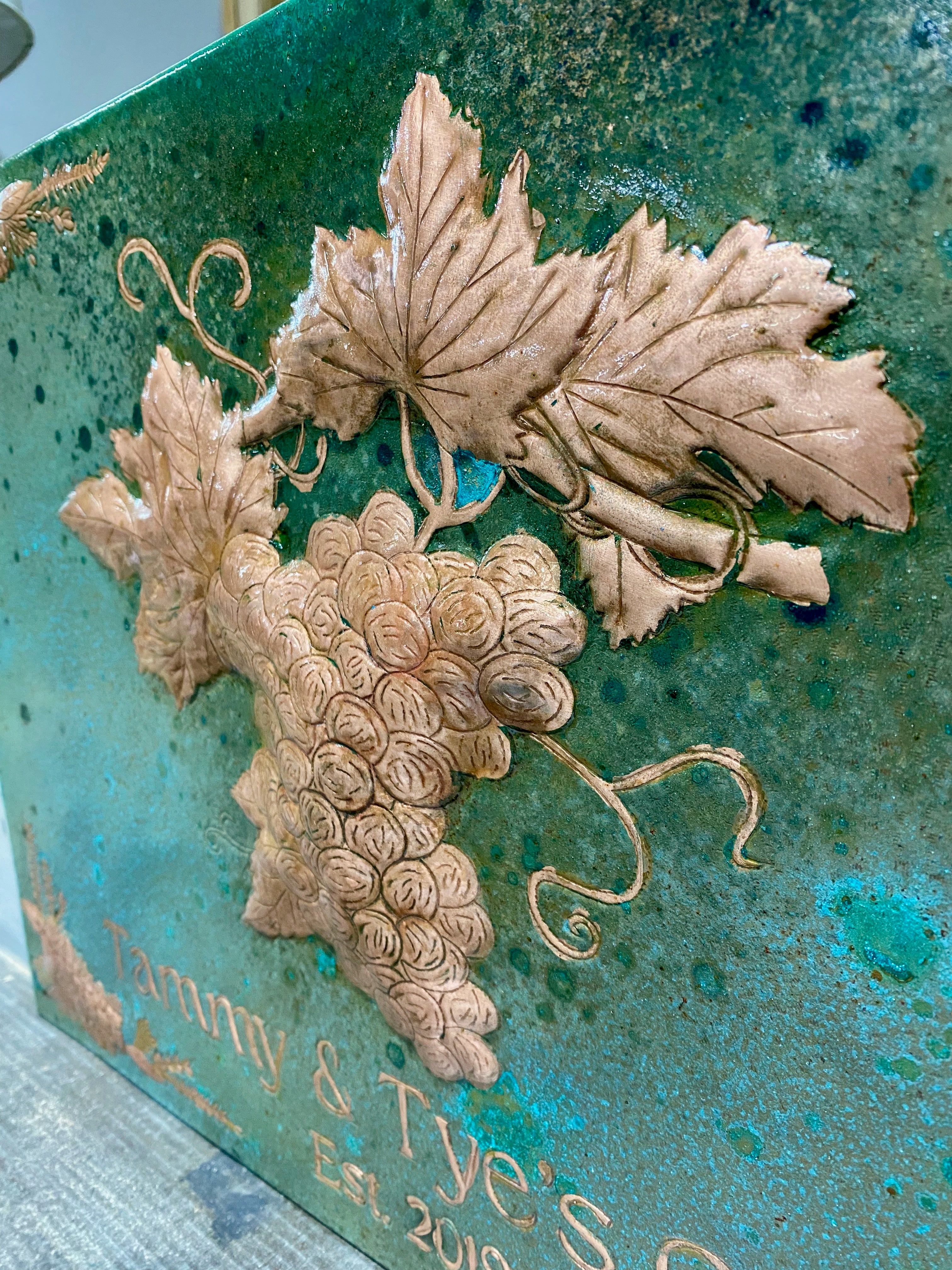 Grape Vine Copper Relief Panel – Custom Copper Accent Wall Art