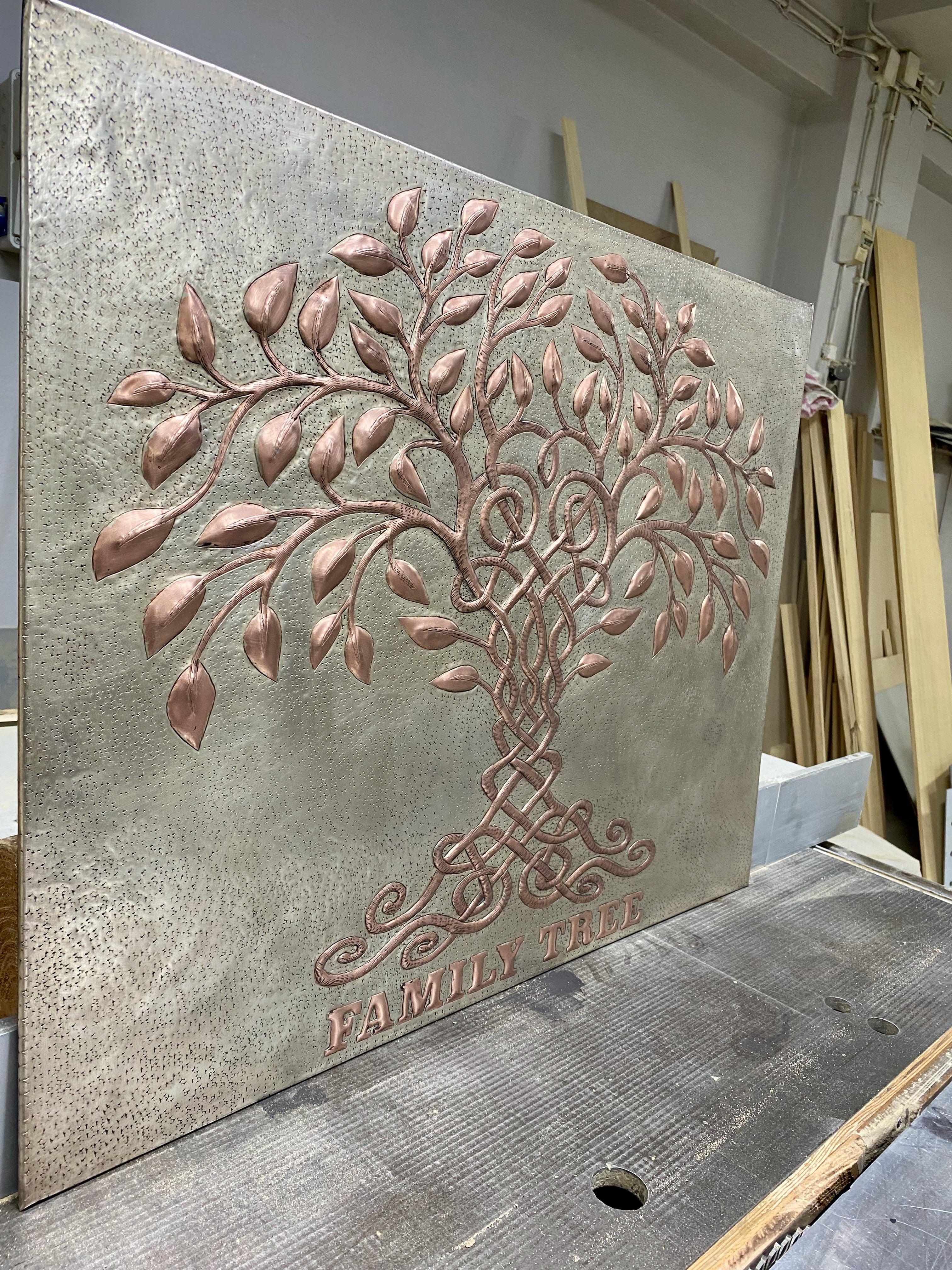 Tree of Life Copper Backsplash Panel (Custom Size)