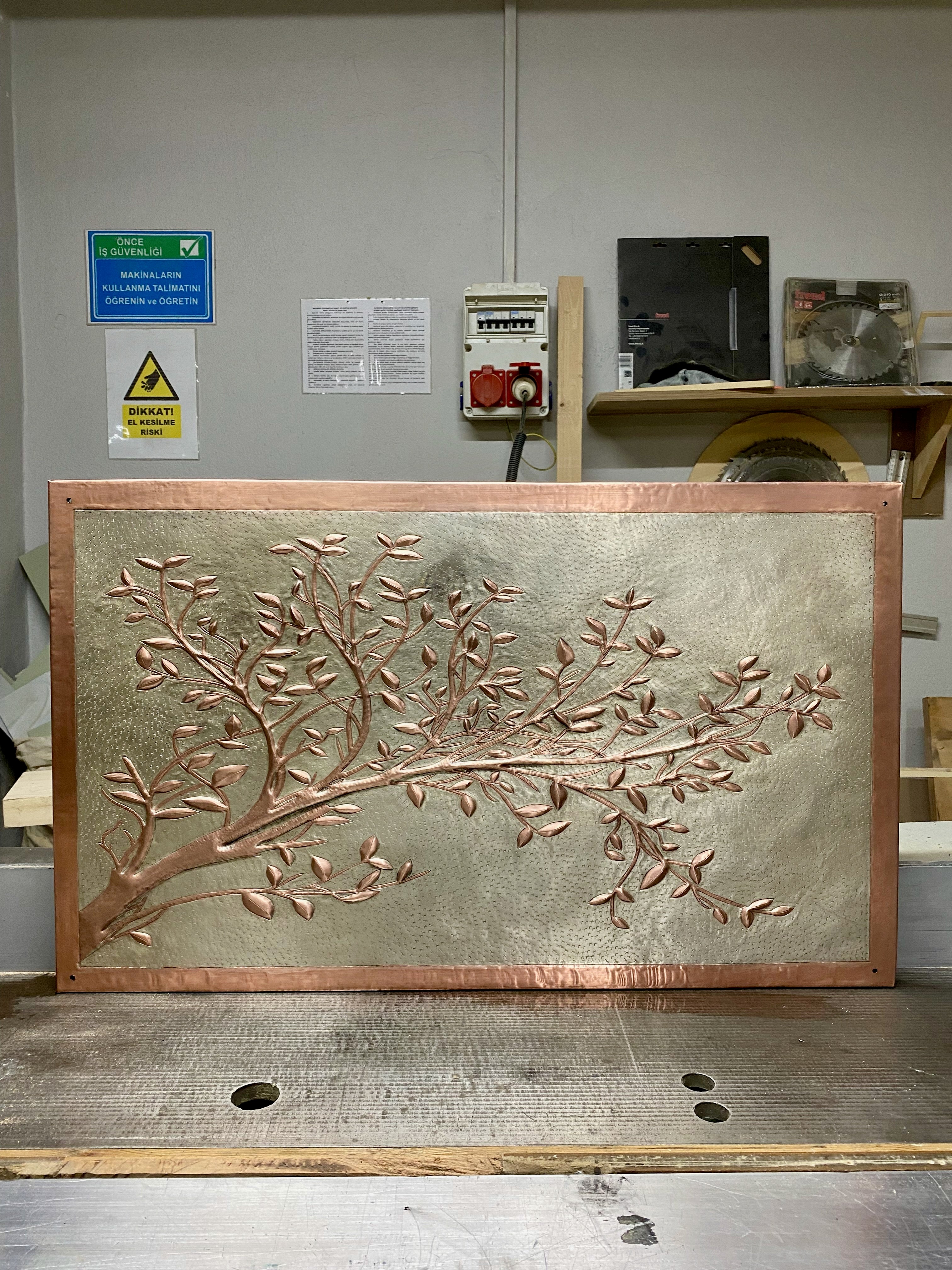 Branch Stove Backsplash Panel (Picture-Frame Style Border)