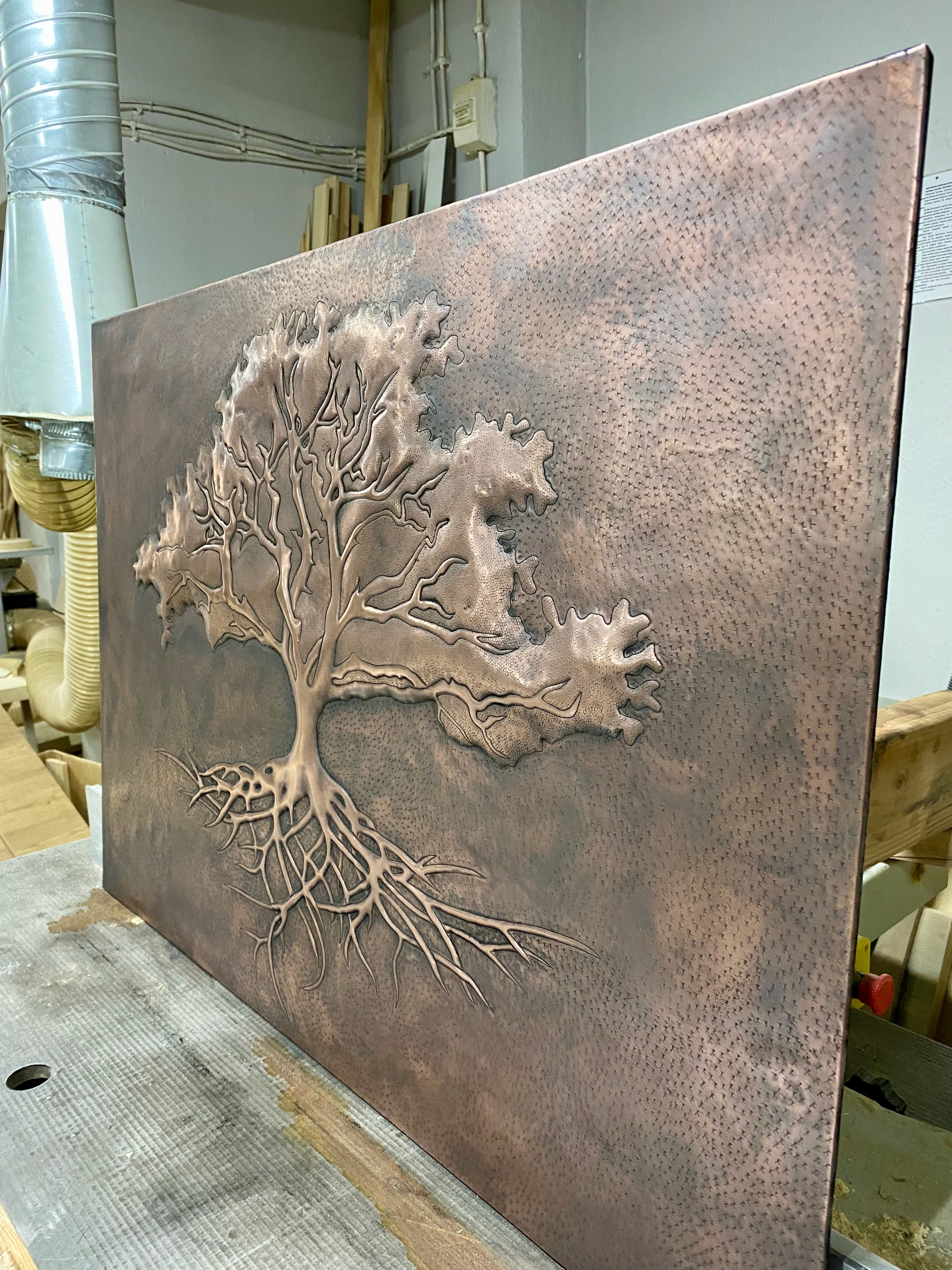 “Rooted Canopy” Tree Panel – Handcrafted Copper Backsplash (Large Panel)