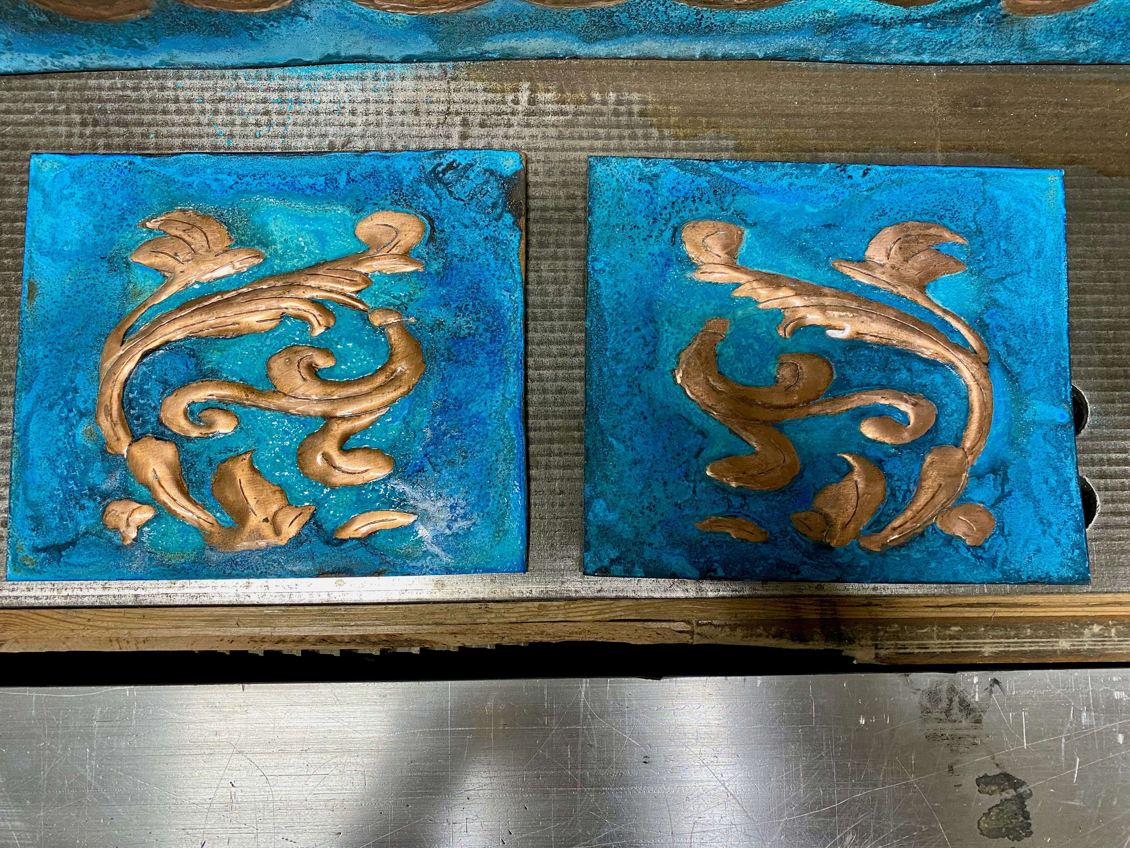 Copper Backsplash Border Trim Set (Decorative Liner Strips + Accent Tiles)