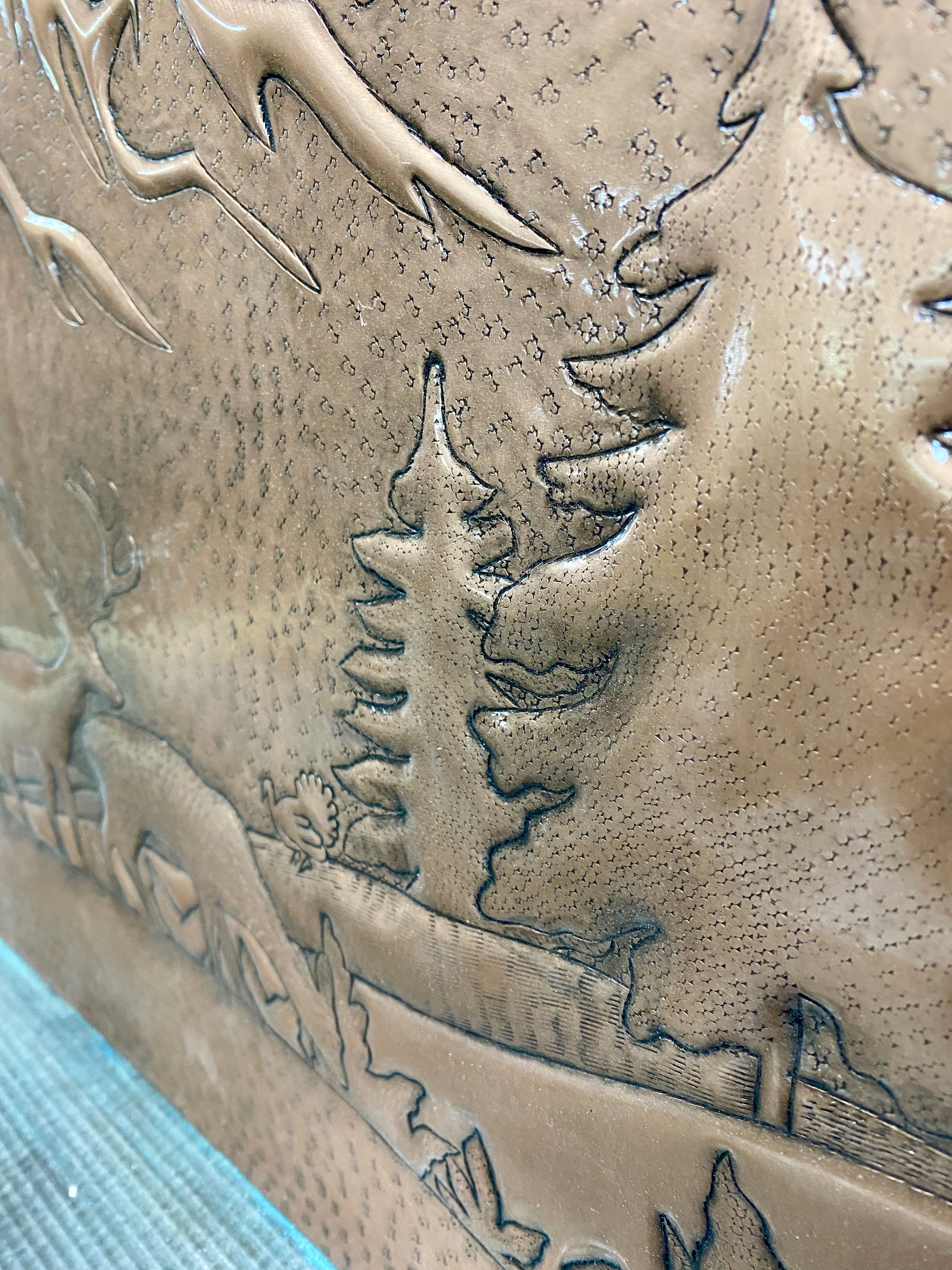 Mountain Deer Copper Stove Backsplash Panel