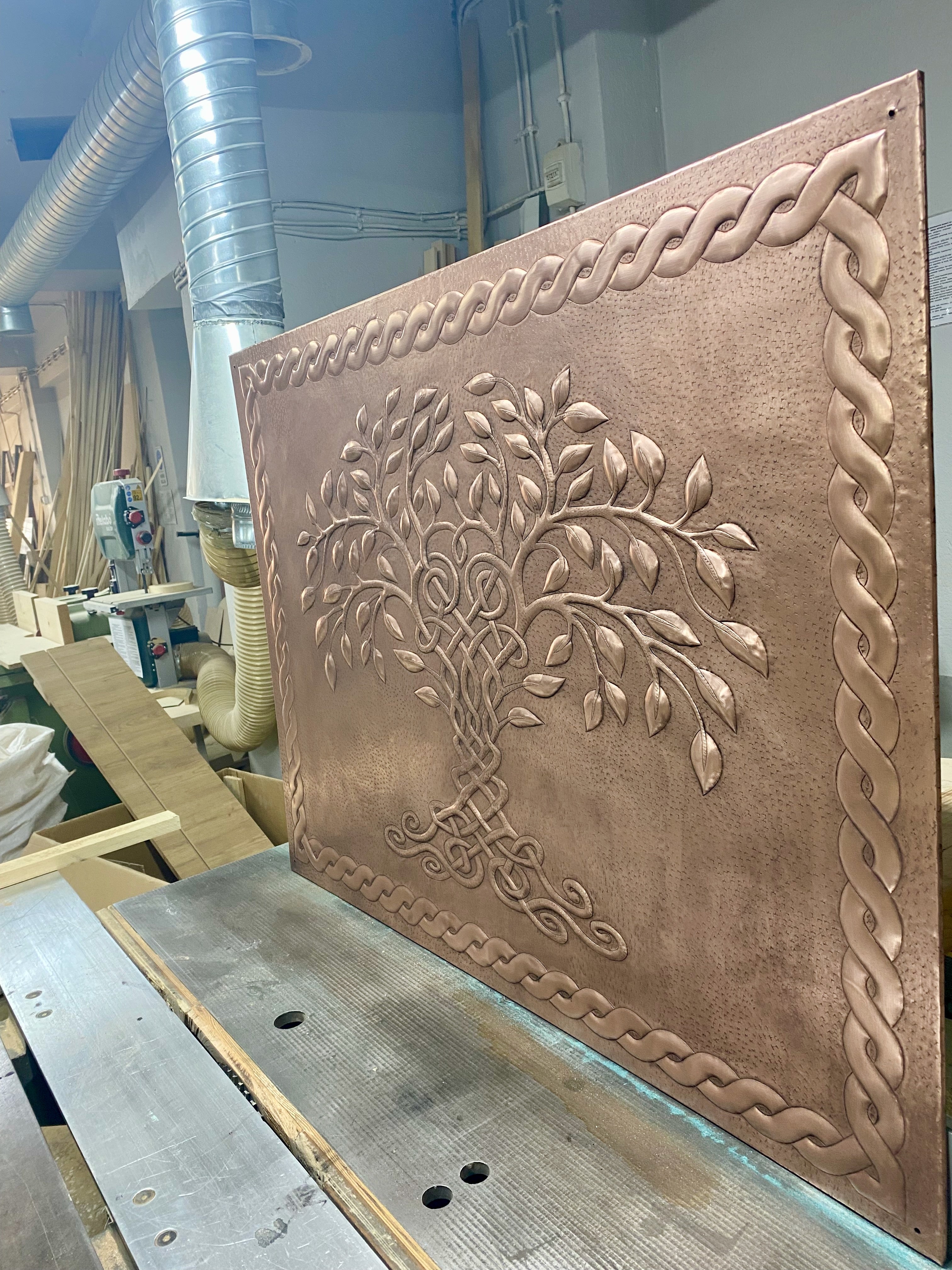 Celtic Knotwood Tree Copper Backsplash Panel