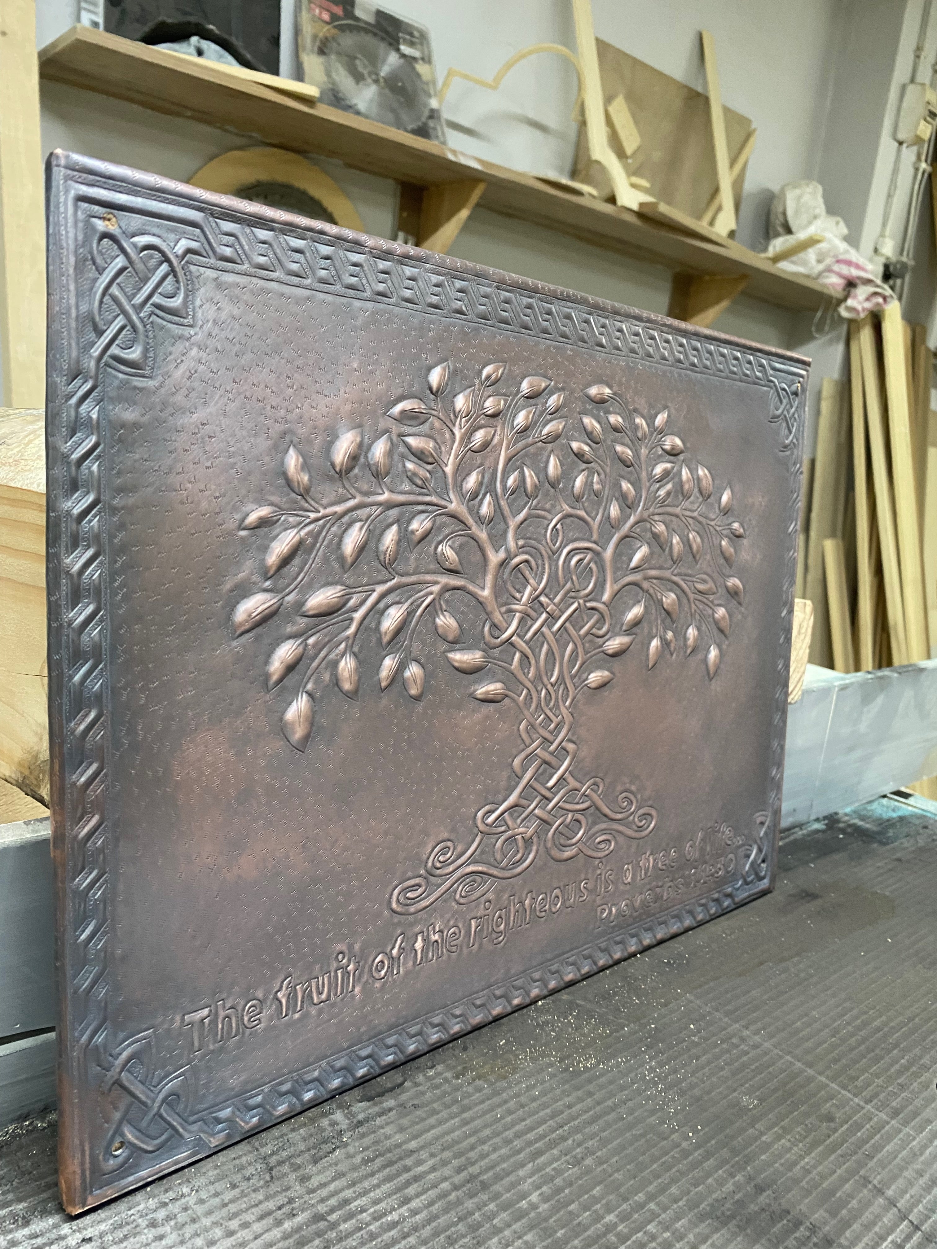 Celtic Tree of Life Copper Backsplash