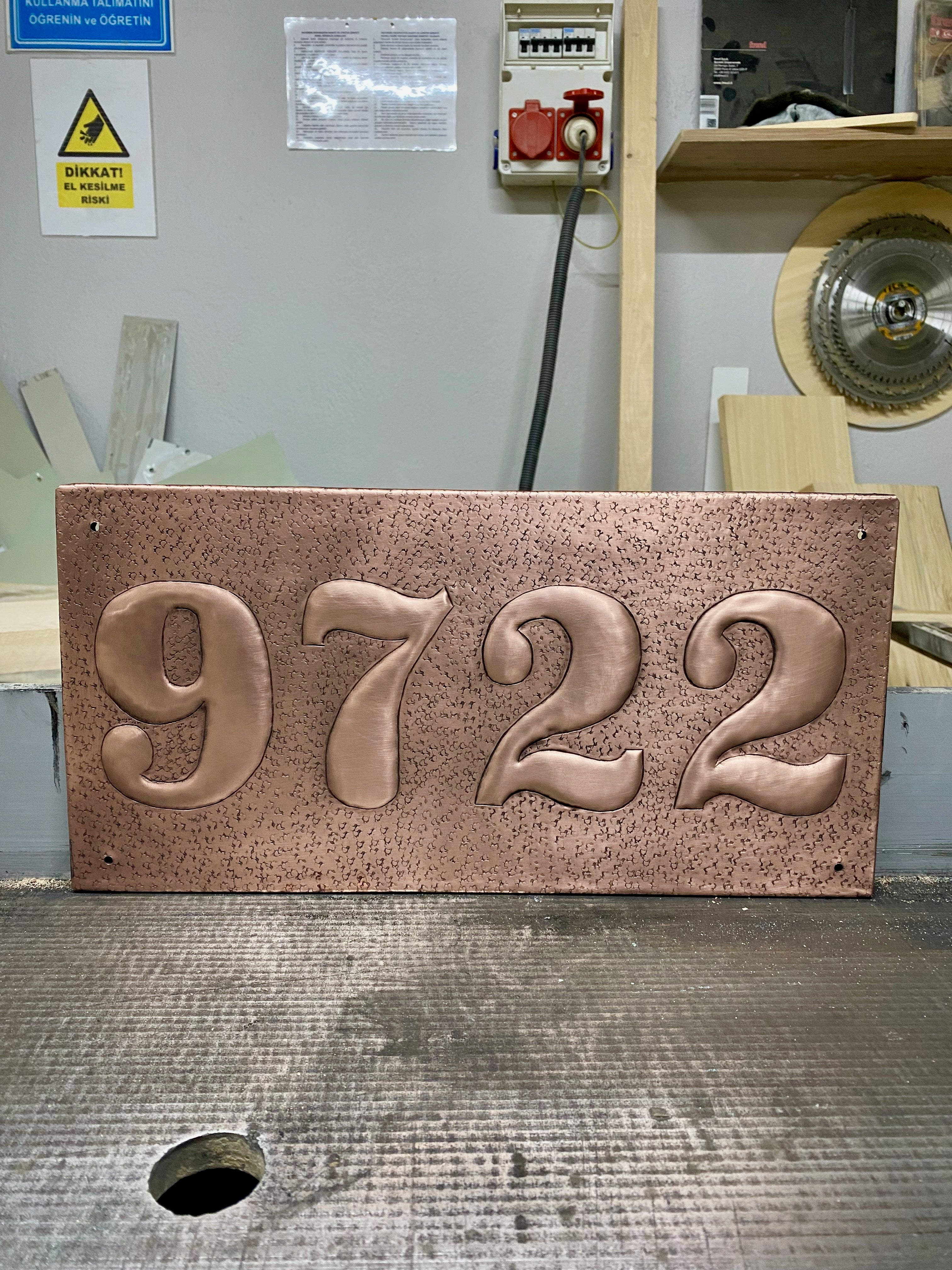 Personalized House Number Copper Address Plaque (3D Raised Numbers)