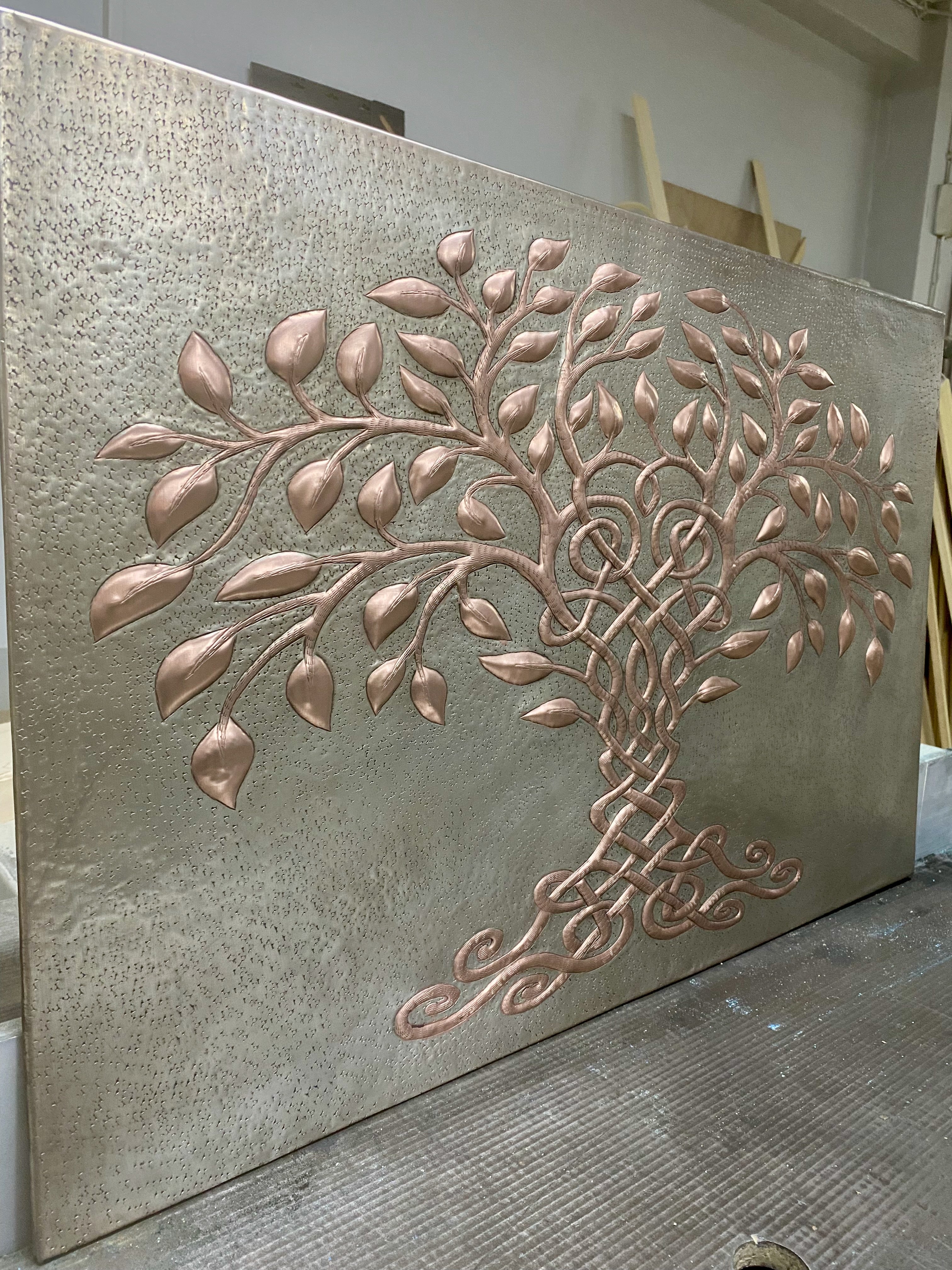 Tree of Life Copper Backsplash Panel (Custom Size)