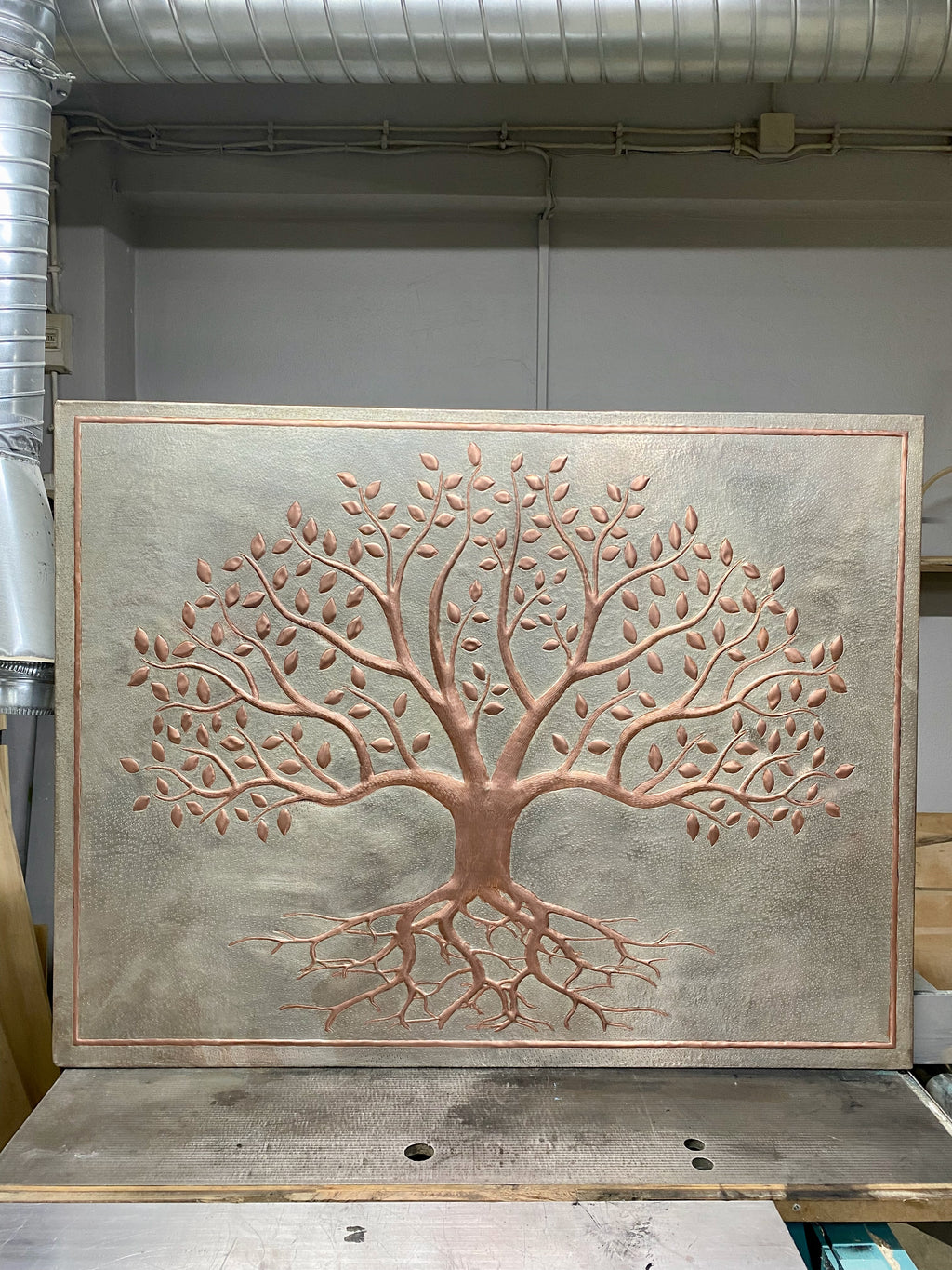 Tree of Life Copper Stove Backsplash