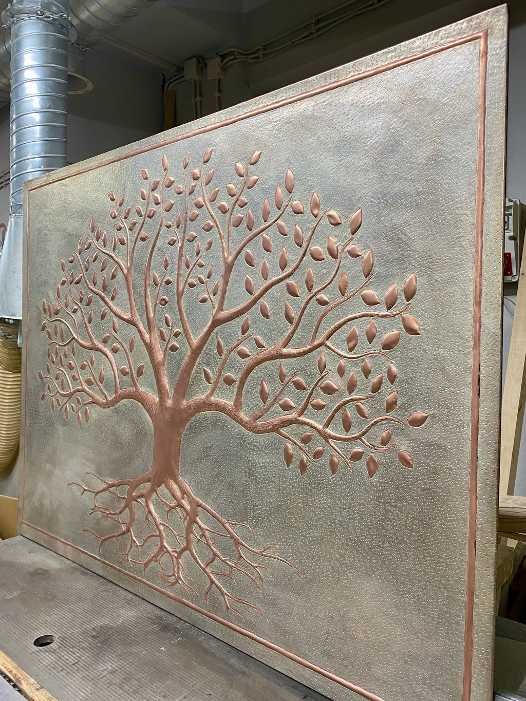 Tree of Life Copper Stove Backsplash