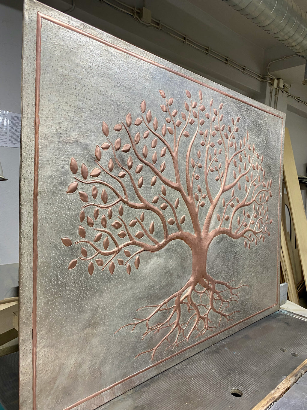 Tree of Life Copper Stove Backsplash