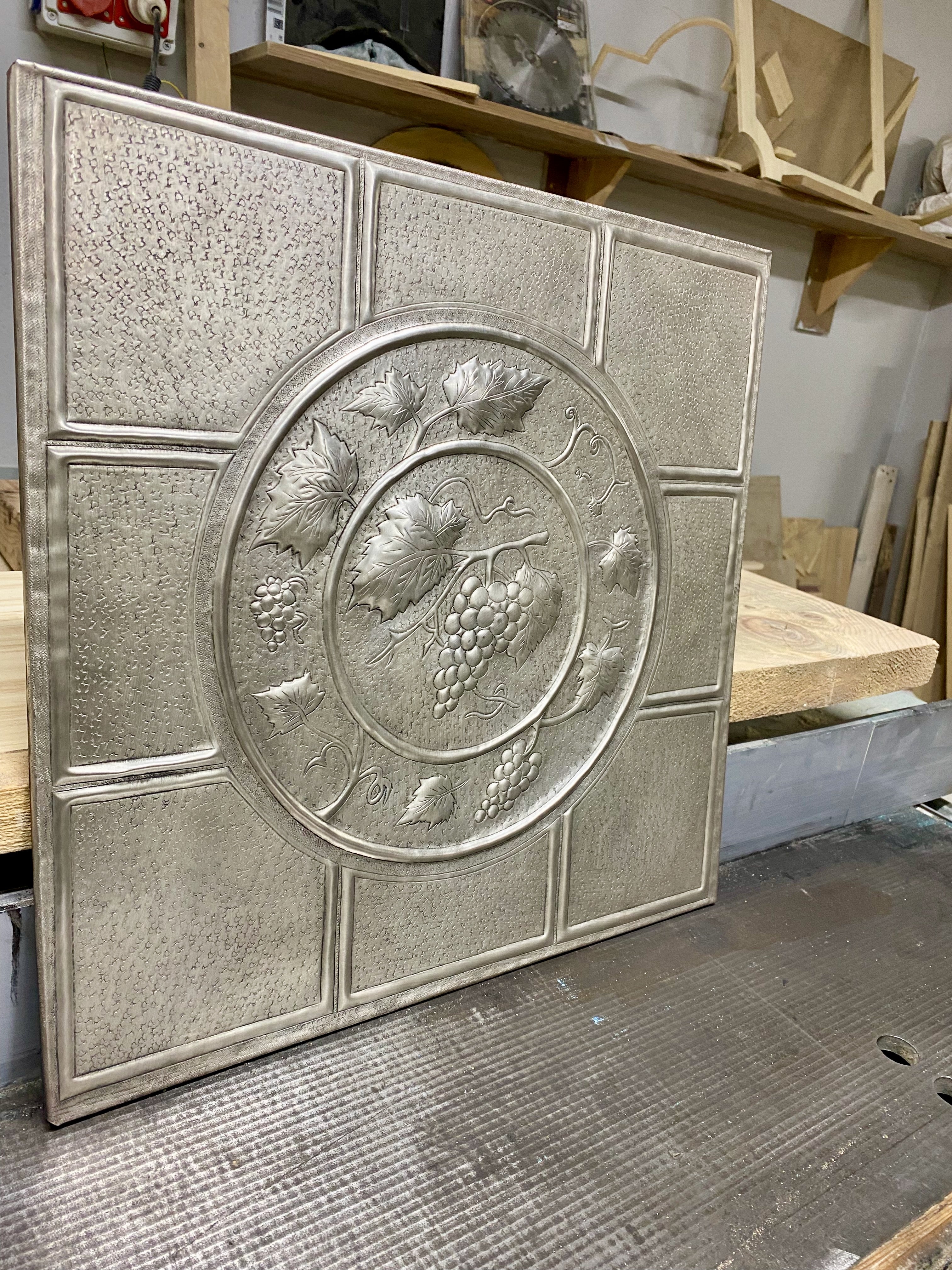 Grapevine Medallion Copper Backsplash