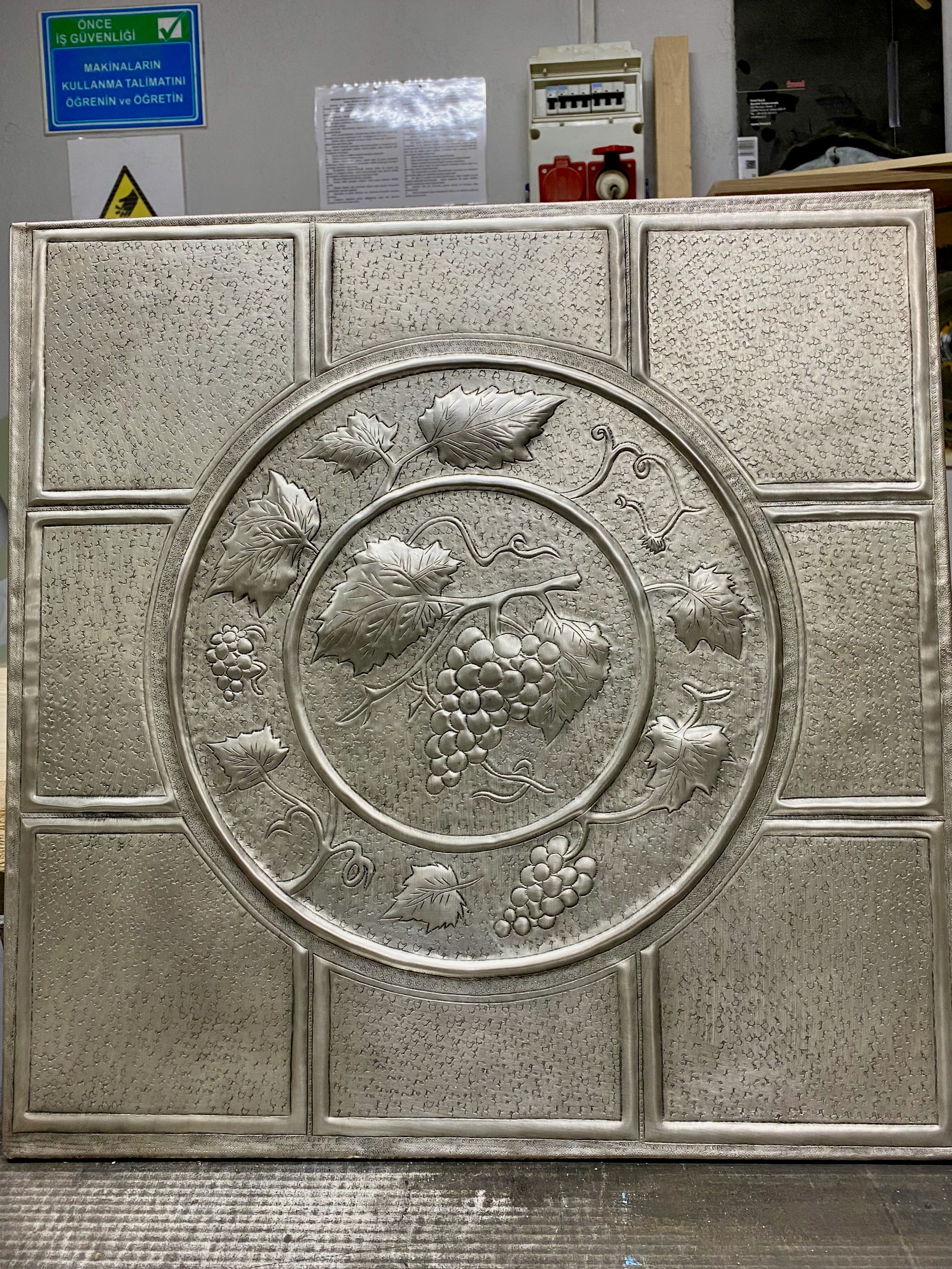 Grapevine Medallion Copper Backsplash