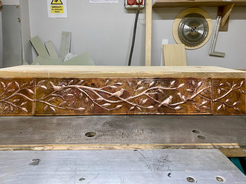 Birds on Branch Copper Backsplash Border Trim