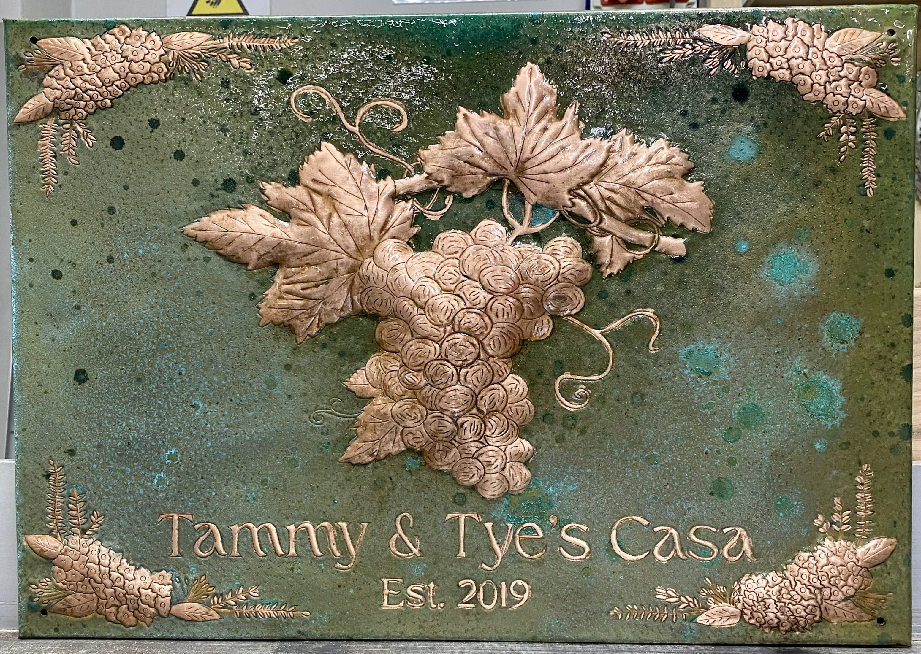 Grape Vine Copper Relief Panel – Custom Copper Accent Wall Art