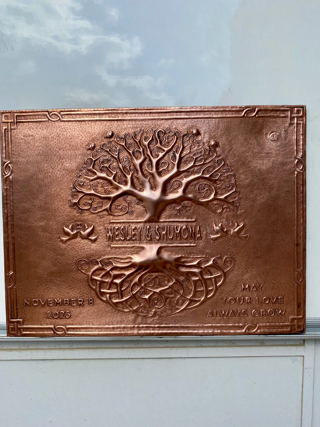 Personalized Tree of Life Copper Family Name Sign (Wedding / Anniversary Plaque)