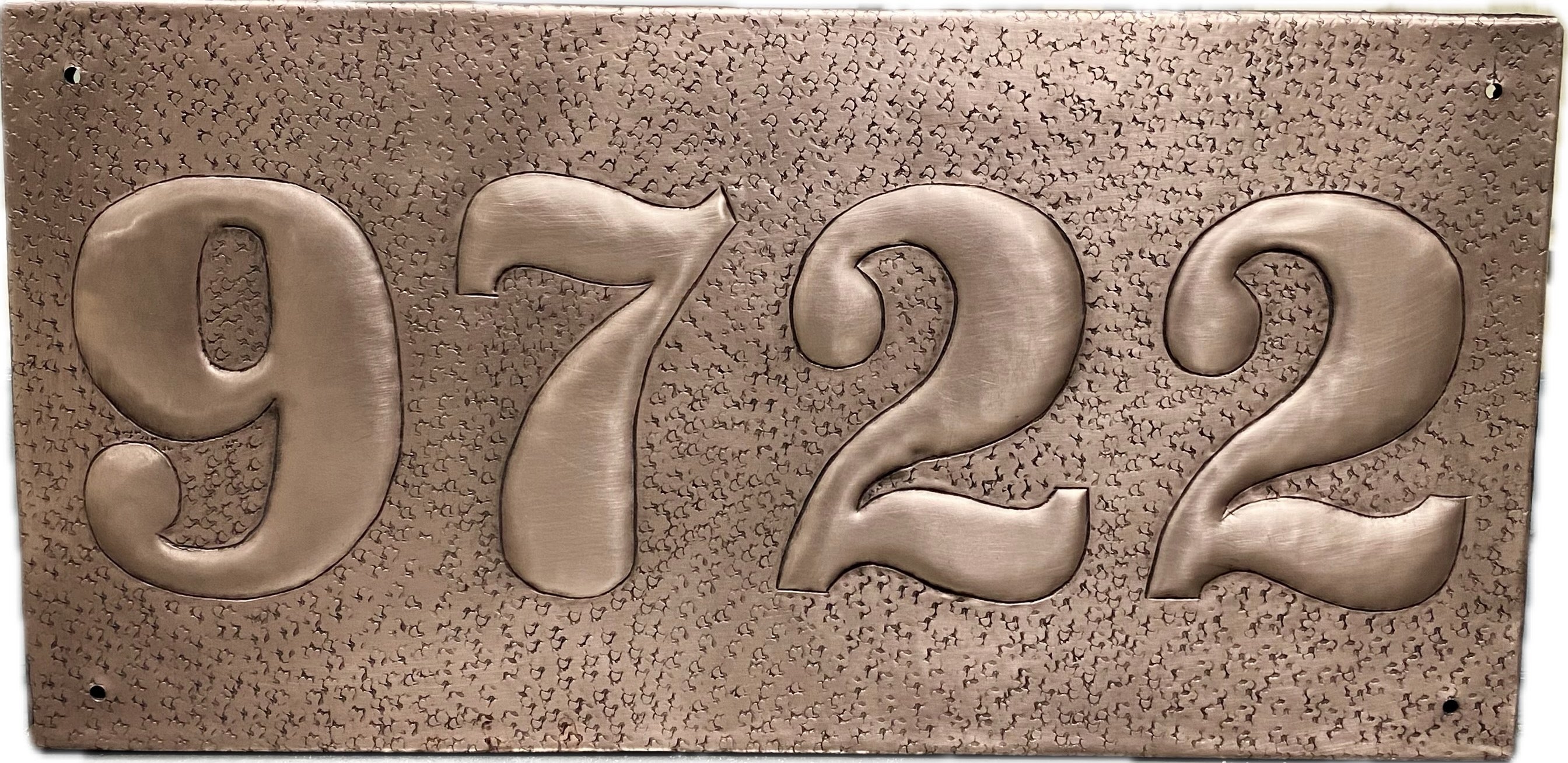 Personalized House Number Copper Address Plaque (3D Raised Numbers)