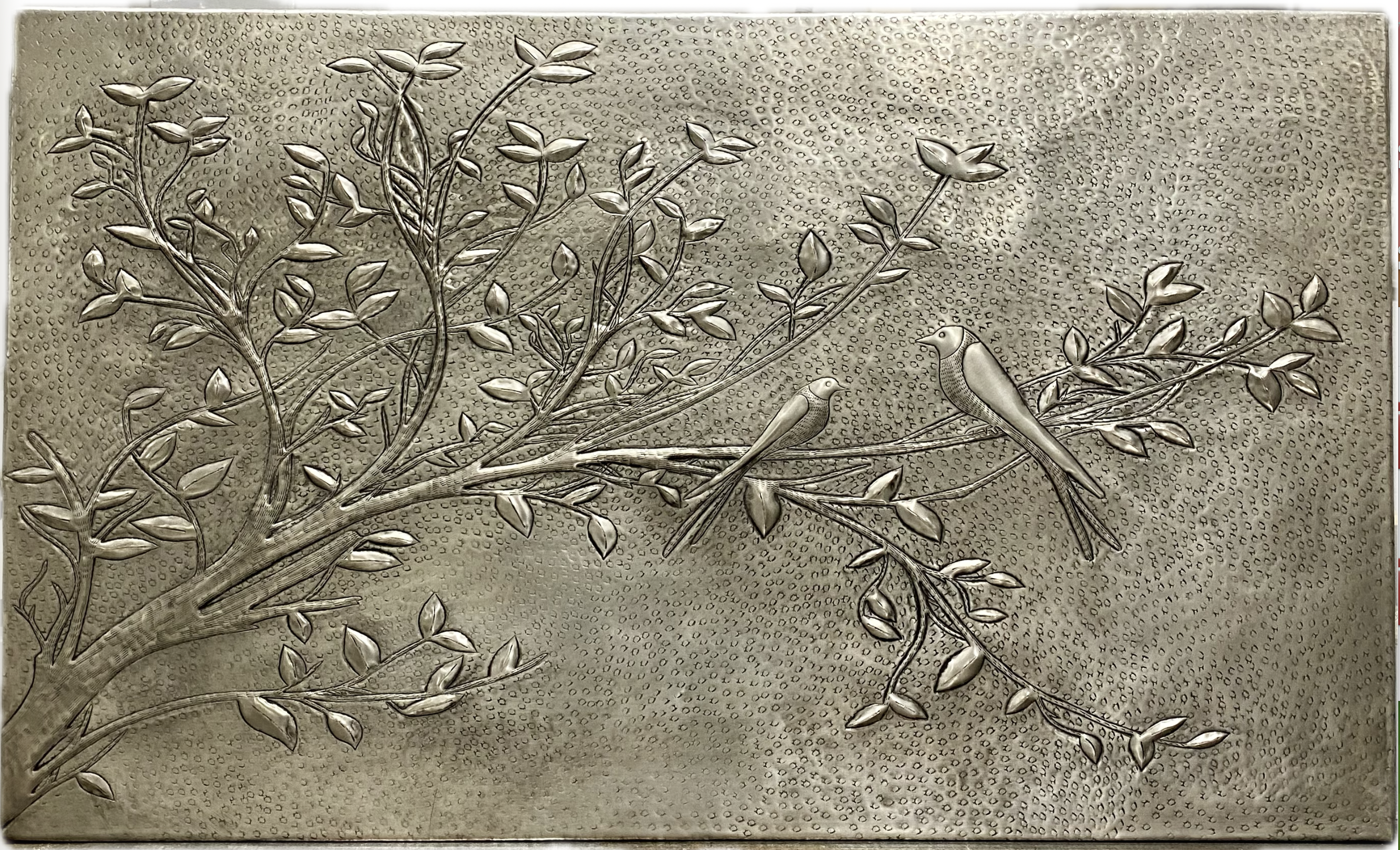 “Quiet Branch” – Birds on Branch Copper Backsplash Panel