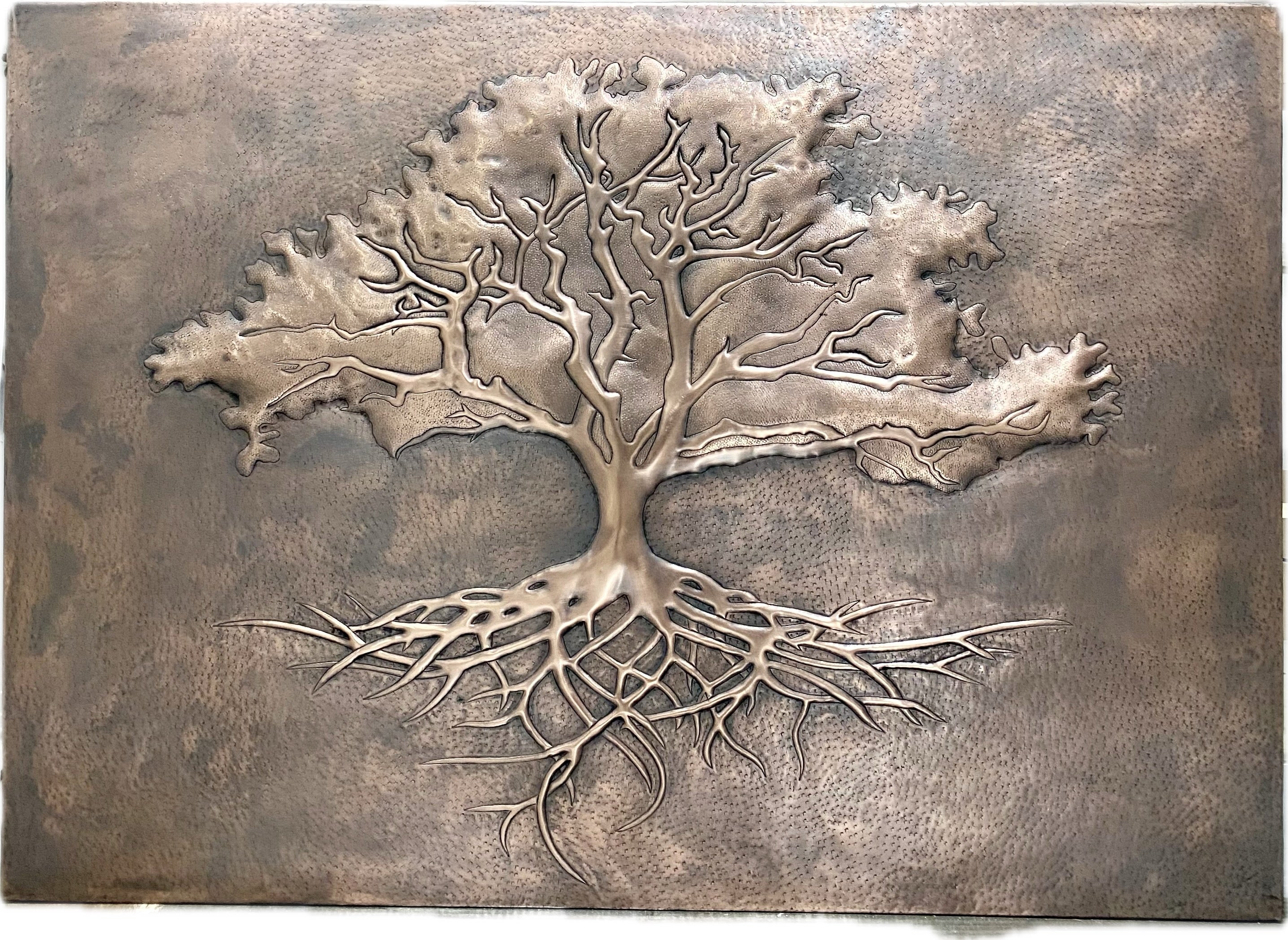 “Rooted Canopy” Tree Panel – Handcrafted Copper Backsplash (Large Panel)