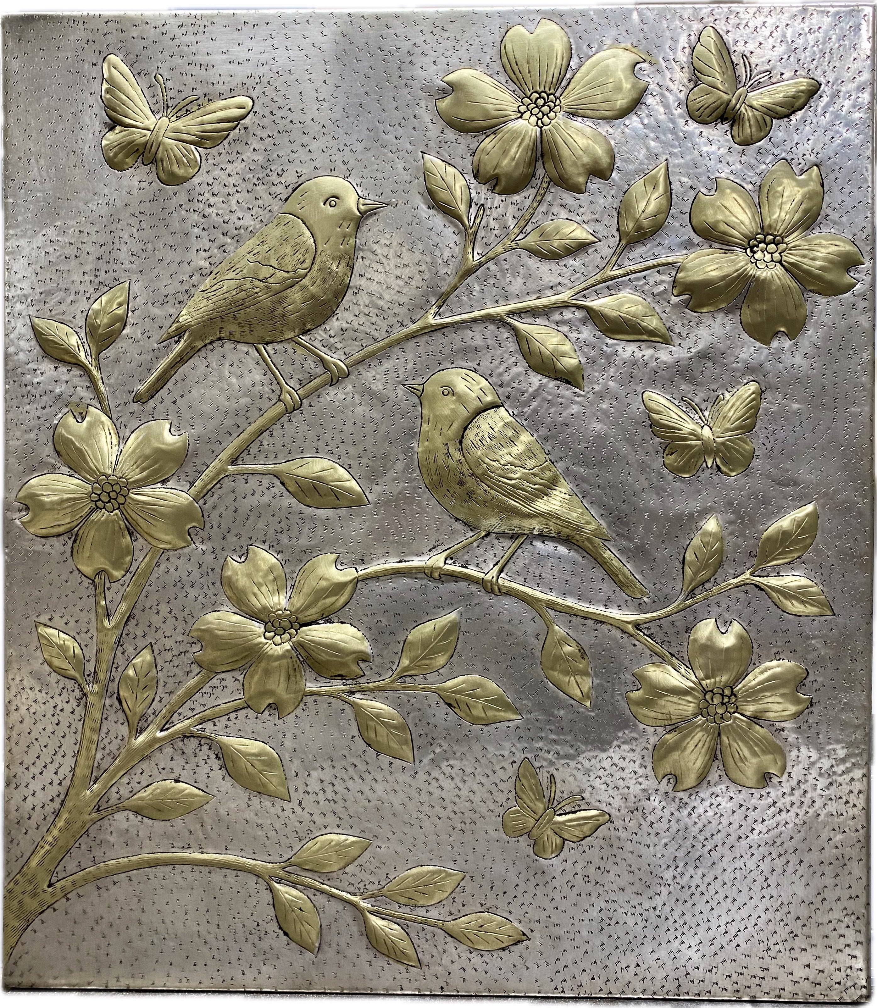 Songbird Garden – Handcrafted Copper Stove Backsplash Panel