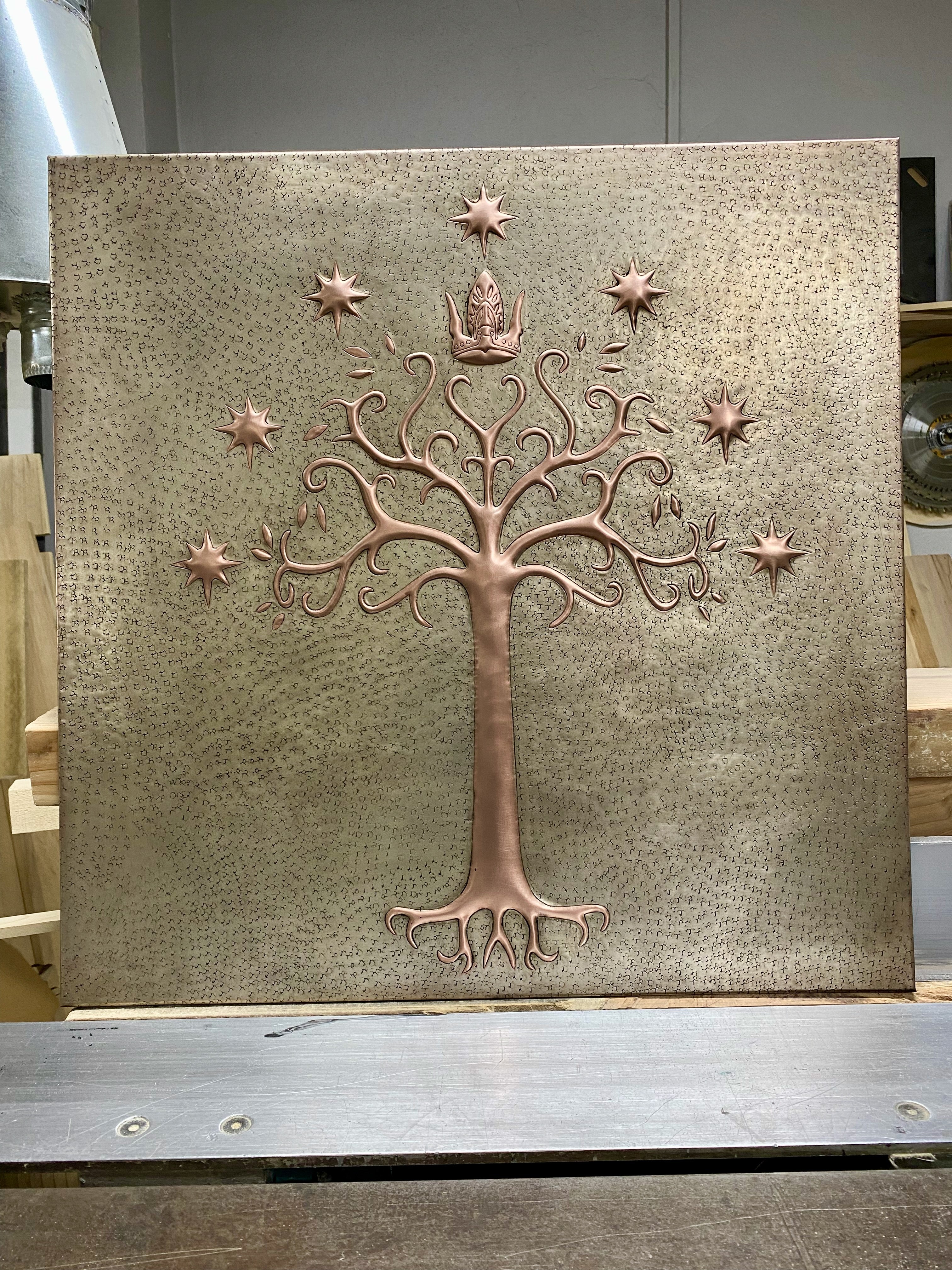 White Tree of Gondor Copper Stove Backsplash Panel