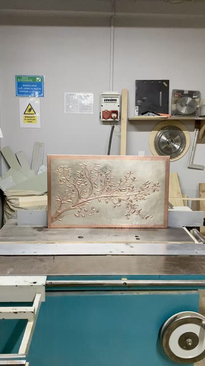 Branch Stove Backsplash Panel (Picture-Frame Style Border)