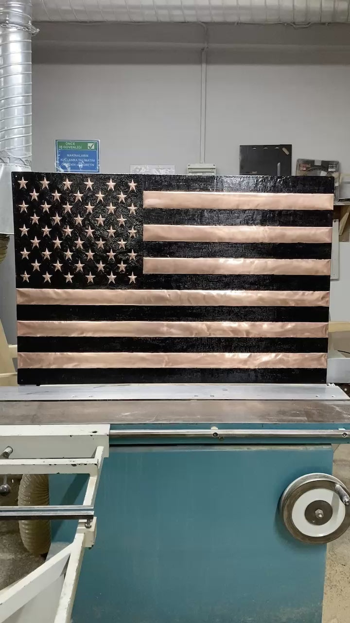 American Flag Copper Stove Backsplash Panel