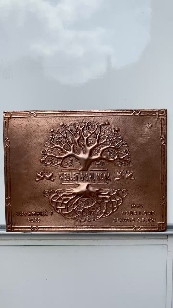 Personalized Tree of Life Copper Family Name Sign (Wedding / Anniversary Plaque)