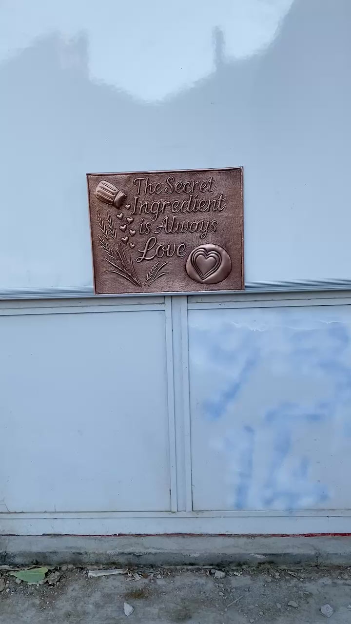 “Secret Ingredient is Love” Copper Stove Backsplash