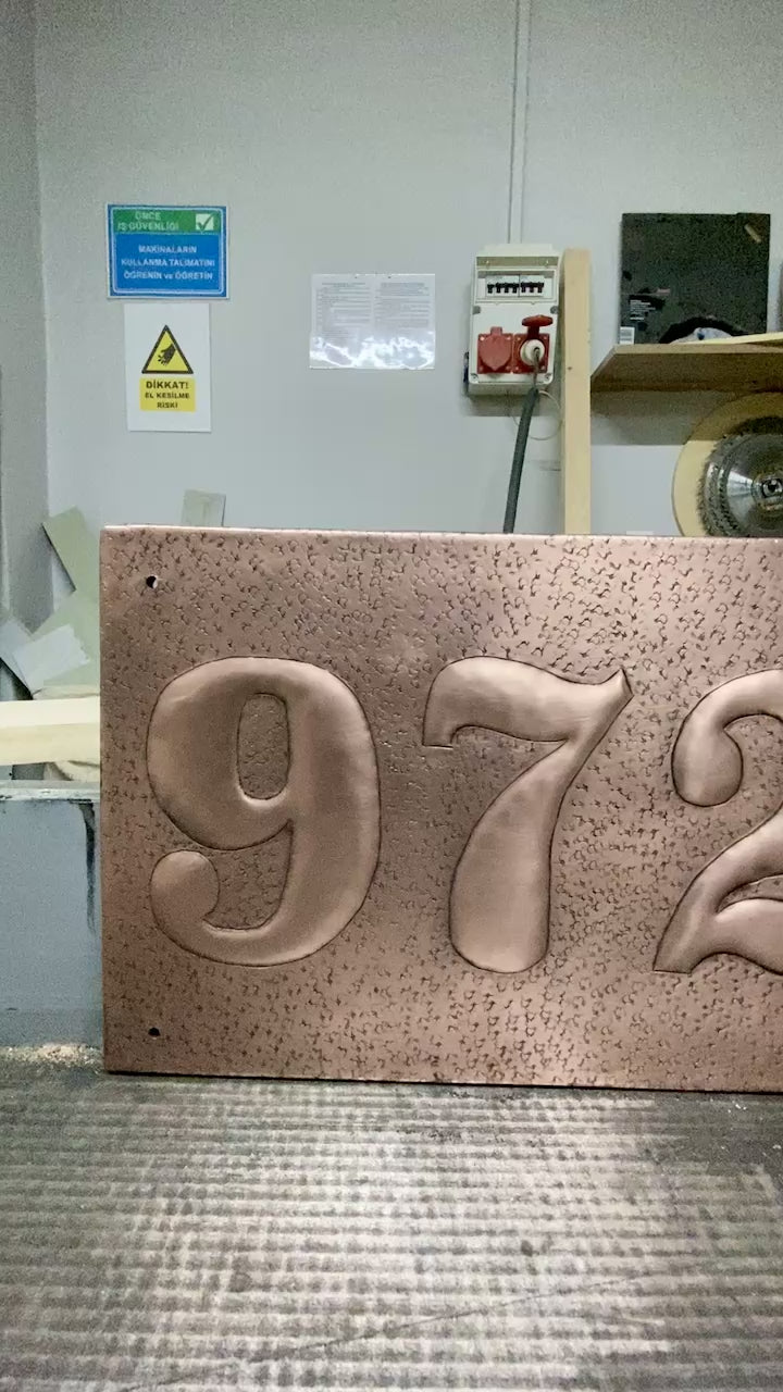 Personalized House Number Copper Address Plaque (3D Raised Numbers)