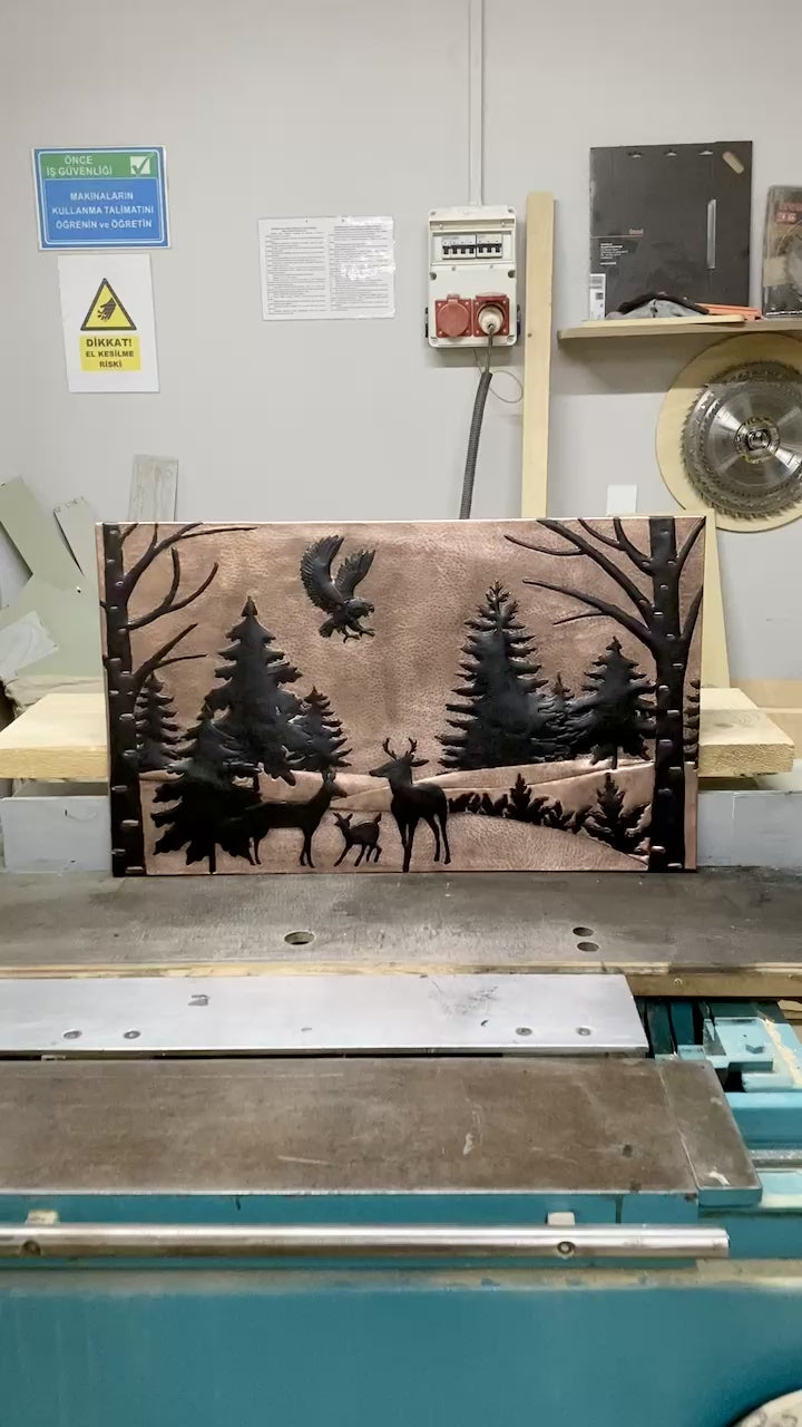 Forest Wildlife Copper Backsplash